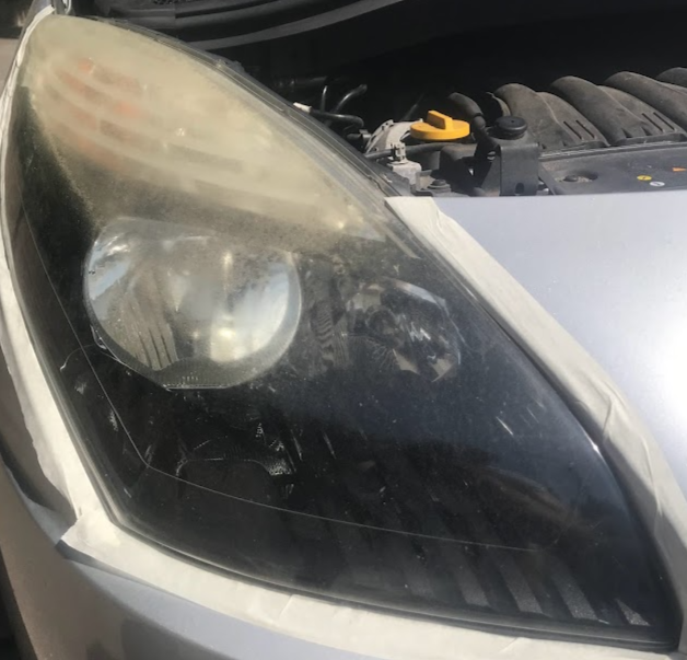 Slightly damaged headlights