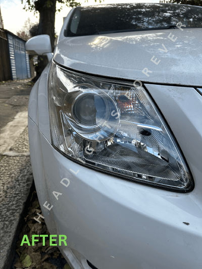 Toyota Prius headlight after restoration